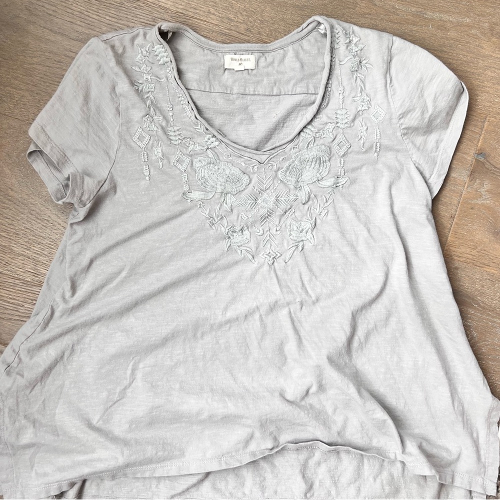 Embroidered floral top